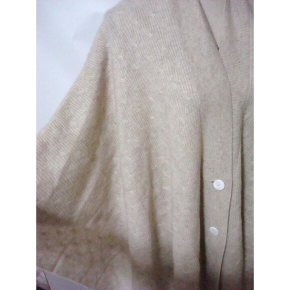 NWT New Womens OS 1X 2X 3X Wrap Plus 100% Cashmere Cape Cardigan Sweater Tan Sof - Picture 3 of 7